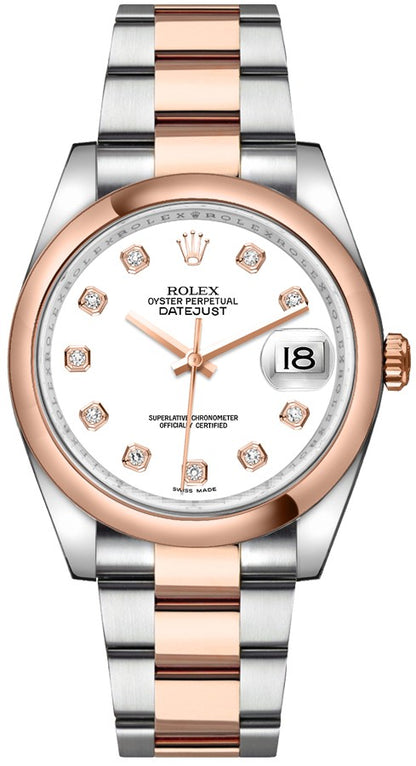 Rolex Datejust 36 White Diamond Oyster Bracelet Watch 116201