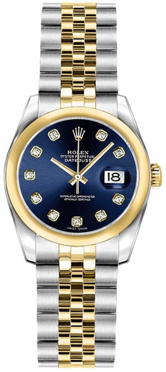 Rolex Lady-Datejust 26 Blue Diamond Dial Women's Watch 179163
