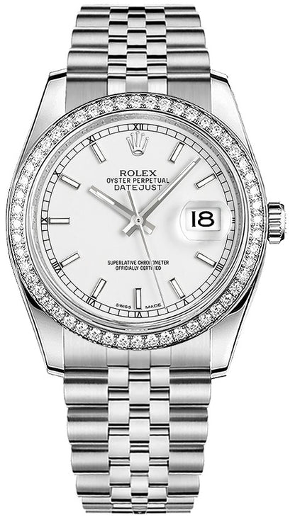 Rolex Datejust 36 White Dial Gold & Steel Watch 116244-0064