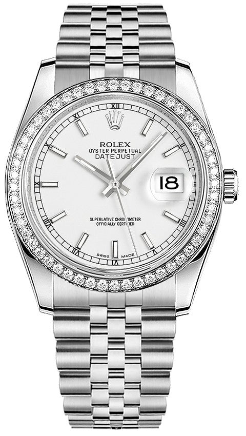 Rolex Datejust 36 White Dial Gold & Steel Watch 116244-0064