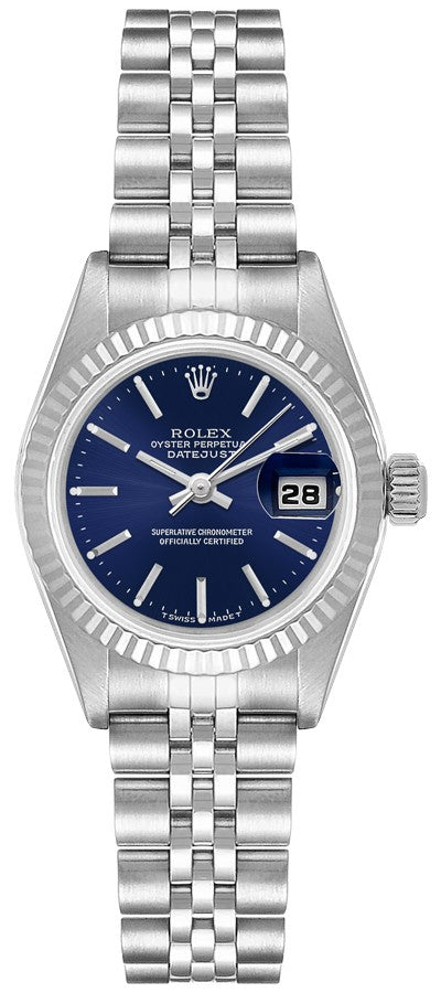 Rolex Lady-Datejust 26 Blue Index Dial Women's Watch 79174