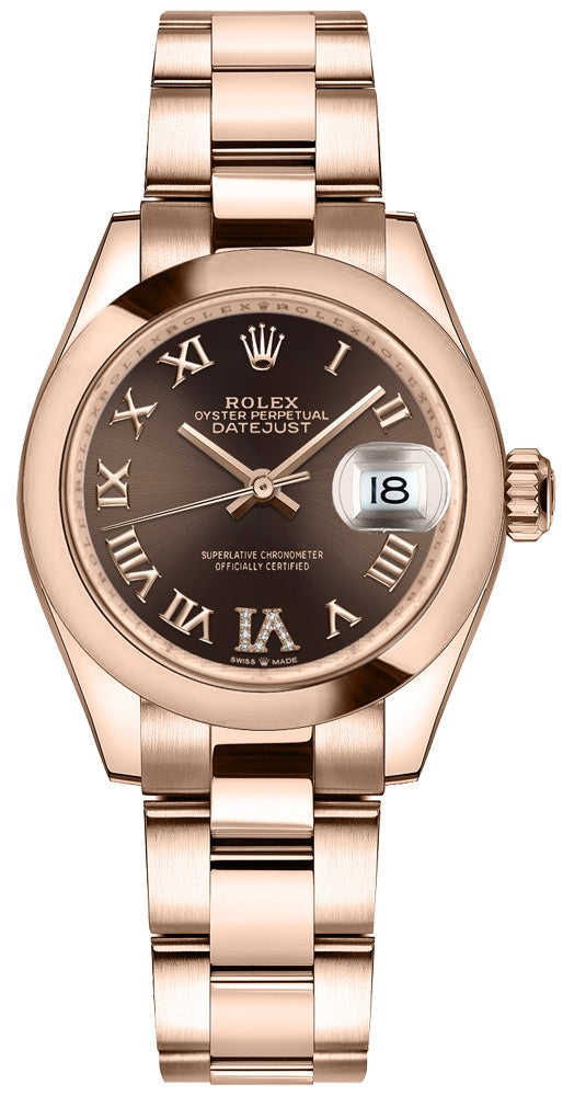 Rolex Datejust 31 Rose Gold Domed Bezel Women's Watch 278245-0023