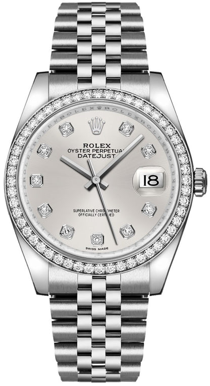 Rolex Datejust 36 Silver Women's Watch 116244