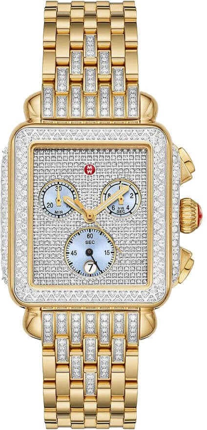 Michele Deco 18k Gold Diamond Pave Women's Watch MWW06P000299