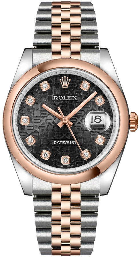 Rolex Datejust 36 Black Diamond Watch 116201-0068