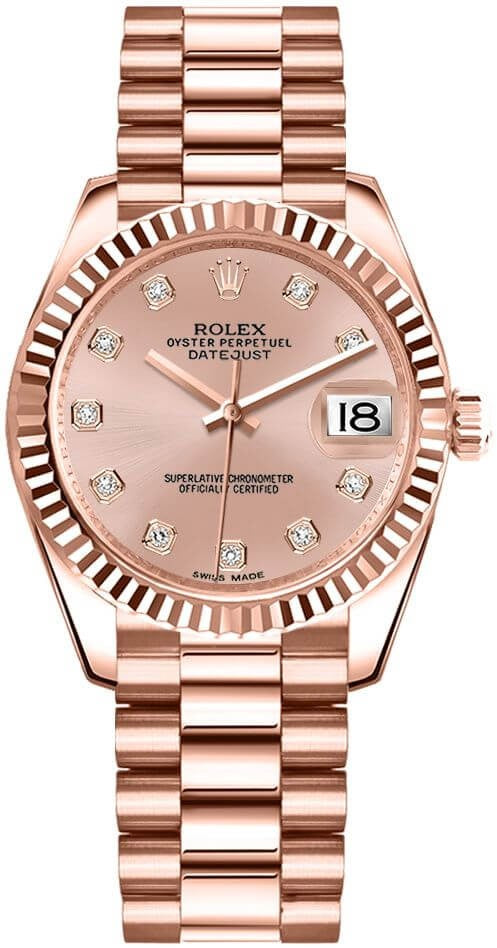 Rolex Datejust 31 Pink Diamond Dial Women's Watch 178275F-0008