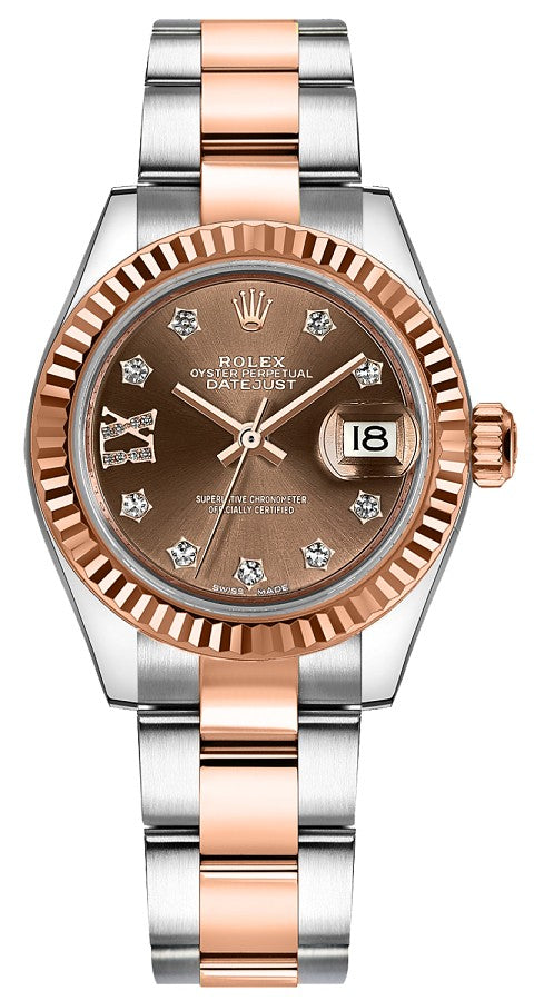 Rolex Lady-Datejust 28 Oyster Bracelet Rose Gold & Steel Watch 279171-0004