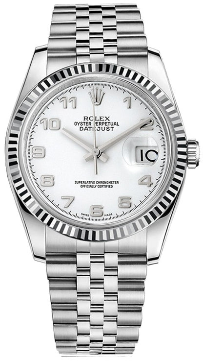 Rolex Datejust 36 White Dial Watch 116234