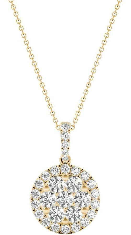 Diamond Round Pendant, .56 Carat on Solid 18k Yellow Gold P20241Y