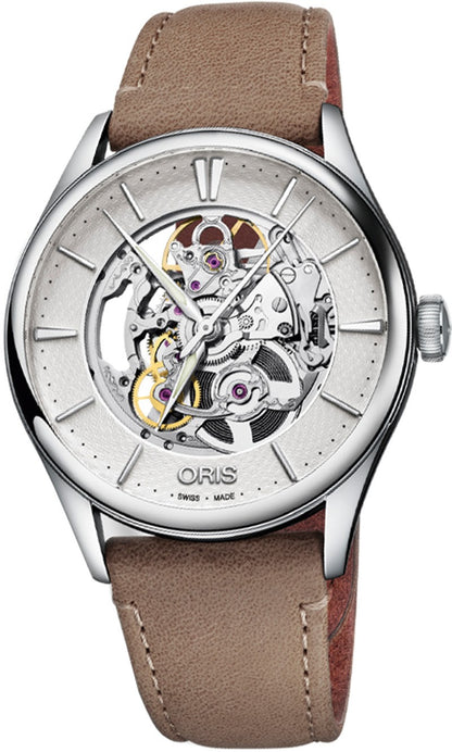 Oris Artelier Skeleton 73477214051LS-BEIGE