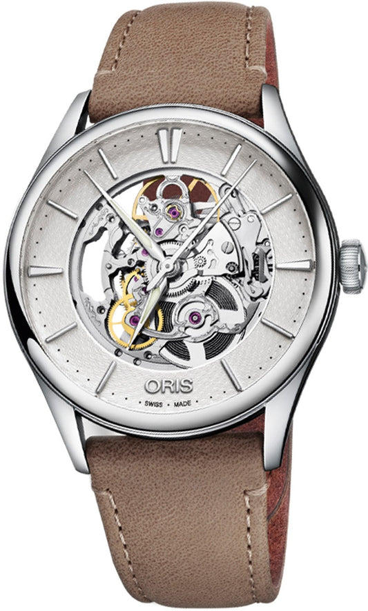 Oris Artelier Skeleton 73477214051LS-BEIGE