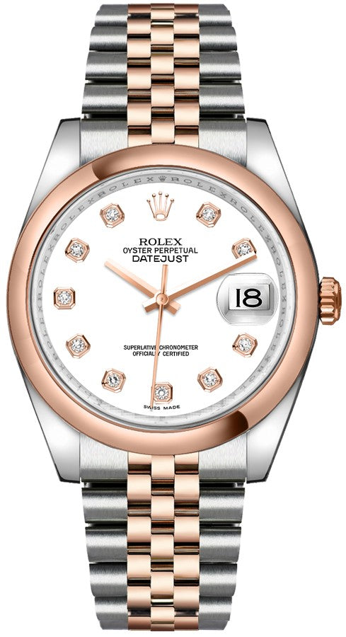 Rolex Datejust 36 White Diamond Watch 116201-0067