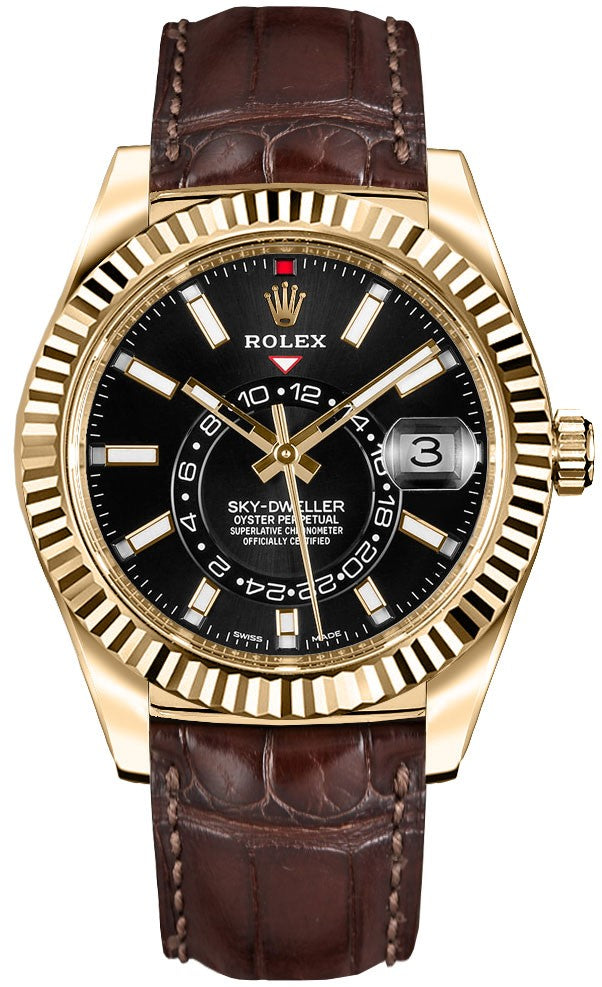 Rolex Sky-Dweller Black Dial Men's Watch 326138-0008