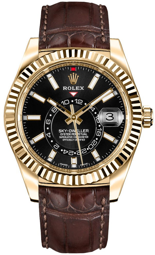Rolex Sky-Dweller Black Dial Men's Watch 326138-0008