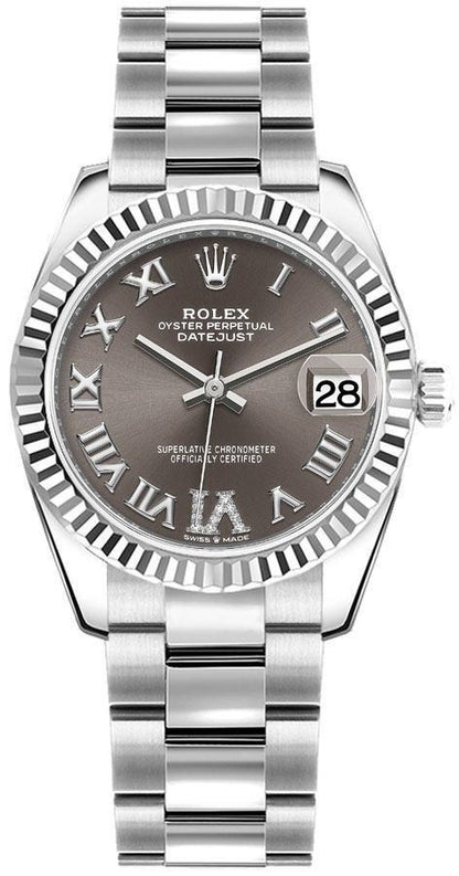 Rolex Datejust 31 Grey Dial Diamond VI Women's Luxury Watch 278274-0027