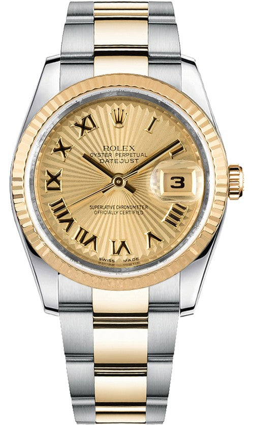 Rolex Datejust 36 Roman Numeral Dial Watch 116233