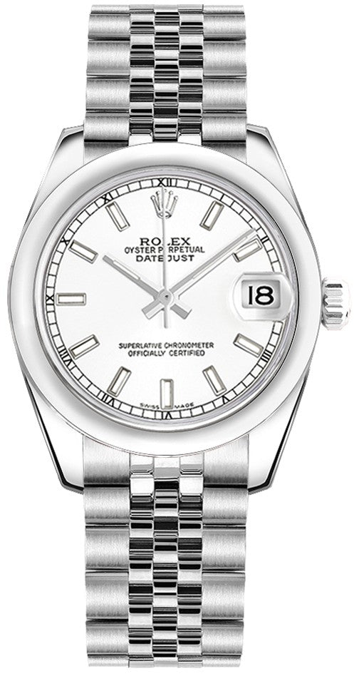 Rolex Datejust 31 White Dial Jubilee Bracelet Women's Watch 178240-0015
