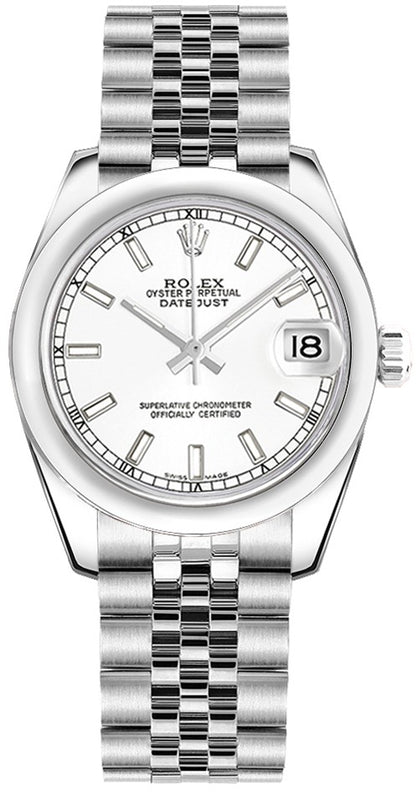 Rolex Datejust 31 White Dial Jubilee Bracelet Women's Watch 178240-0015