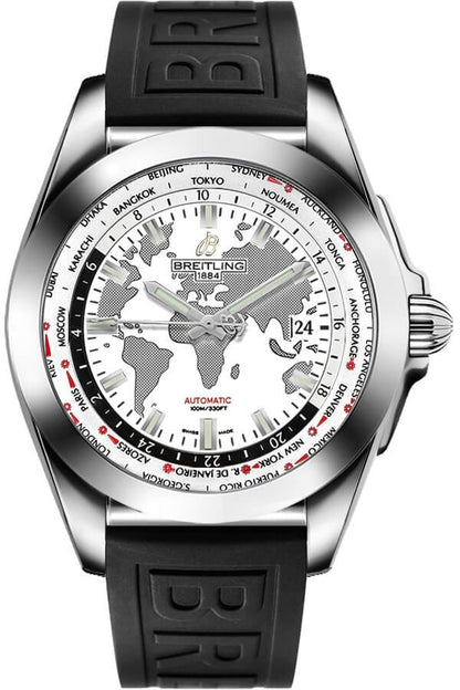 Breitling Galactic Unitime White Dial Men's Watch WB3510U0/A777-153S