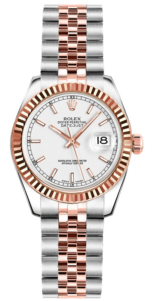 Rolex Lady-Datejust 26 White Dial Jubilee Bracelet Women's Watch 179171