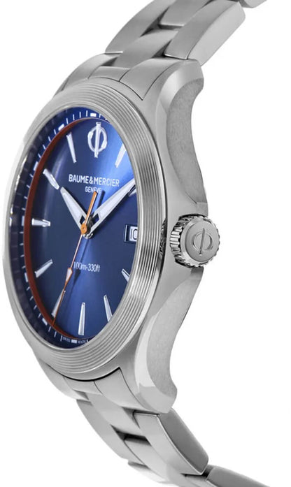 Baume & Mercier Clifton Blue Dial 42mm Steel Men's Sports Watch 10413