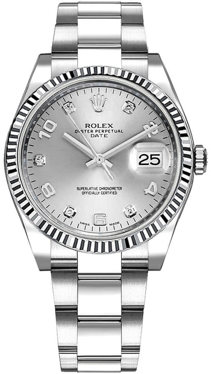 Rolex Oyster Perpetual Date 34 Diamond Women's Watch 115234-0012