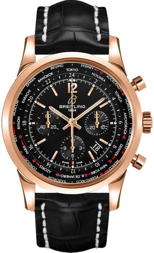 Breitling Transocean Unitime Pilot Black Men's Watch RB0510U5/BC39-760P