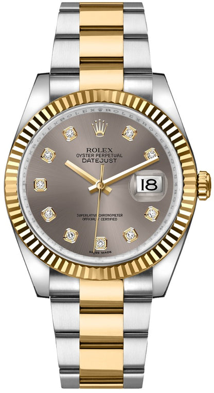 Rolex Datejust 36 Steel Dial Diamond Watch 116233-0181