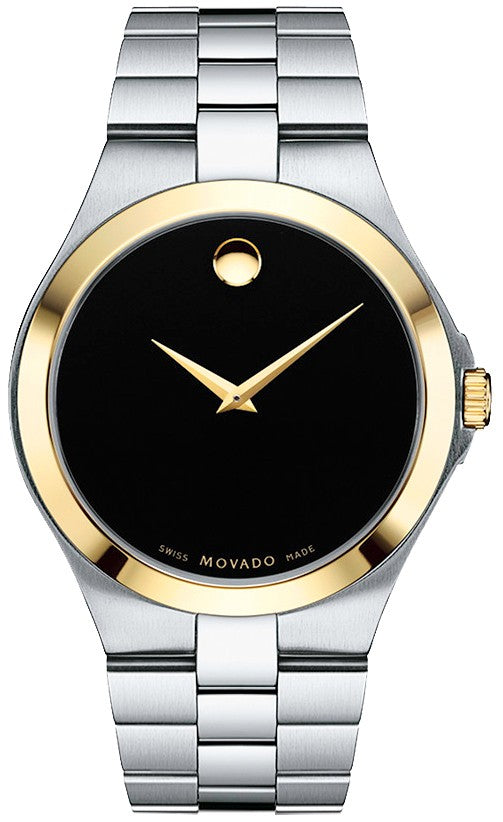 Movado Collection Series Men's Black Dial Gold Sapphire Watch 0606909