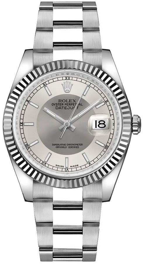 Rolex Datejust 36 Silver & Steel Dial Luxury Watch 116234
