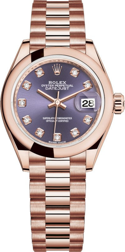 Rolex Lady-Datejust 28 Purple Diamond Watch 279165-0019