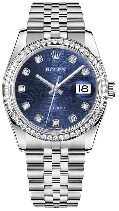 Rolex Datejust 36 Blue Dial White Gold & Steel Watch 116244