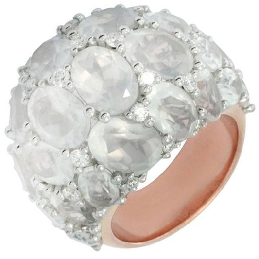Mimi Milano 18k Rose Gold Diamond Milky Quartz Ring A275C8QLB-81