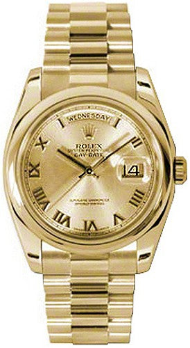 Rolex Day-Date 36 Solid 18K Yellow Gold Watch 118208-0077