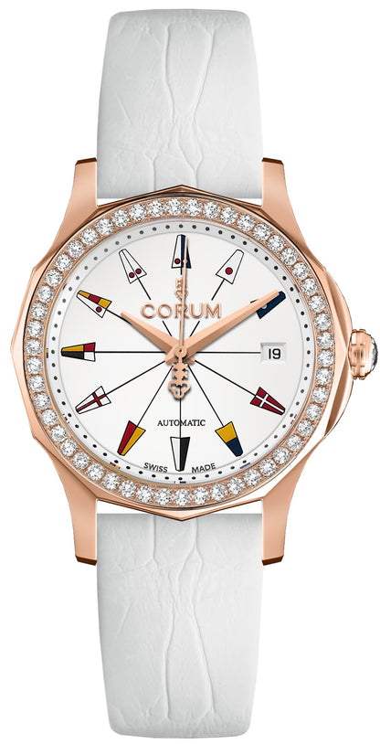 Corum Admiral Legend 38 Solid Gold Diamond Watch 082.200.85/0009 AA13