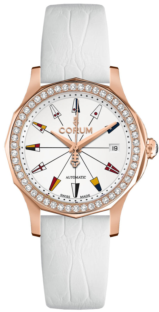 Corum Admiral Legend 38 Solid Gold Diamond Watch 082.200.85/0009 AA13
