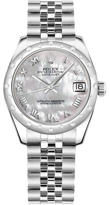 Rolex Datejust 31 Mother of Pearl Roman Numeral Jubilee Bracelet Watch 178344-0007