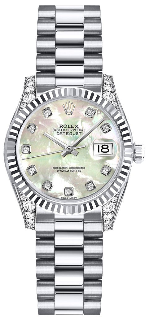 Rolex Lady-Datejust 26 Mother of Pearl Diamond Women's Watch 179239