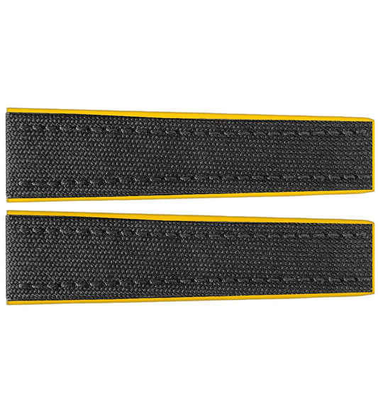 Breitling 24mm Anthracite & Yellow Military Rubber Strap 257S