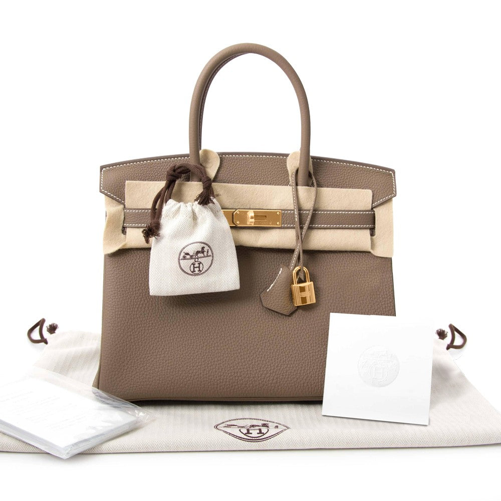 Hermes Birkin Bag 30 Etoupe Togo Leather