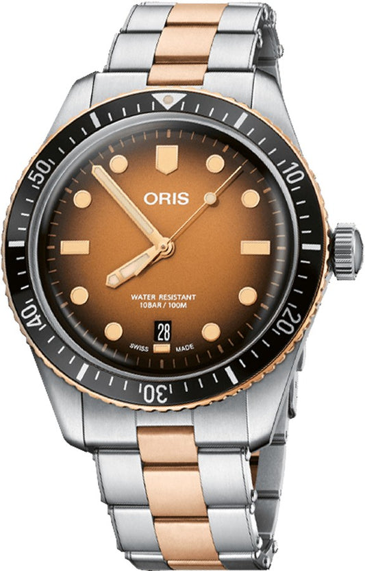 Oris Divers Sixty-Five Brown Dial Men's Watch 73377074356MB