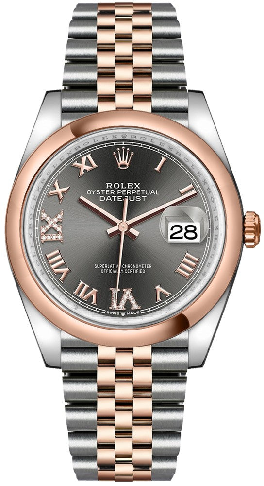 Rolex Datejust 36 Dark Rhodium Grey Dial Watch 126201-0023