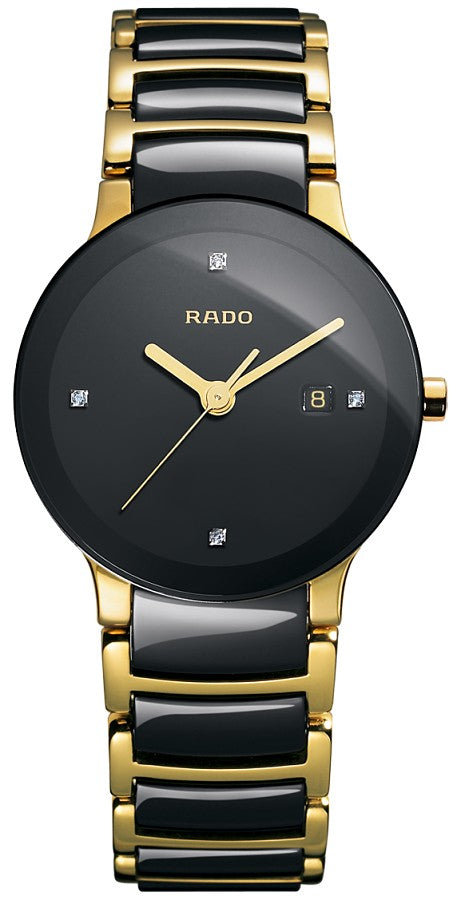 Rado R30930712 R30930712 Rado Centrix Jubile Womens Gold Tone and Ceramic Quartz Watch ...