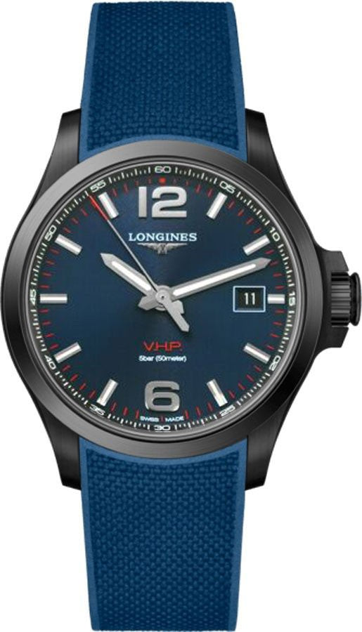 Longines Conquest V.H.P. Quartz Black Steel Men's Watch L3.726.2.96.9