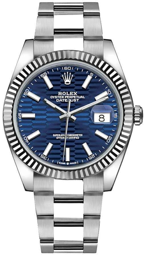 Rolex Datejust 41 Blue Fluted-motif Dial Men's Watch 126334-0031