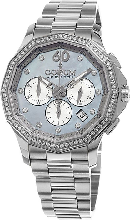 Corum Admiral's Cup Pearl Baby Blue Dial Women's Watch 132.101.47/V200 PK11