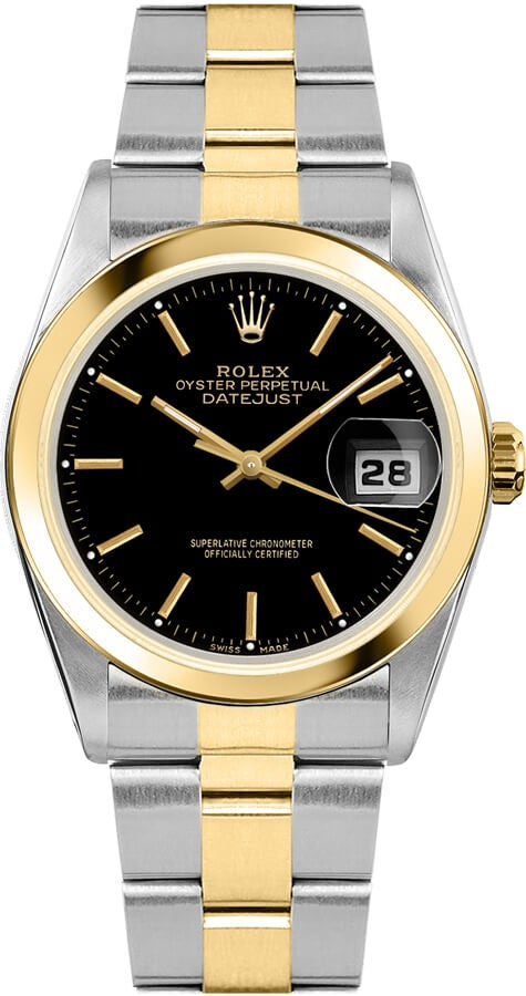 Rolex Oyster Perpetual Date 34 Yellow Gold & Steel Women's Watch 15203