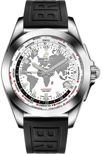 Breitling Galactic Unitime White Dial Men's Watch WB3510U0/A777-152S
