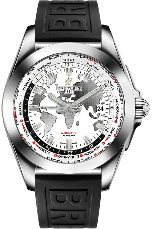 Breitling Galactic Unitime White Dial Men's Watch WB3510U0/A777-152S