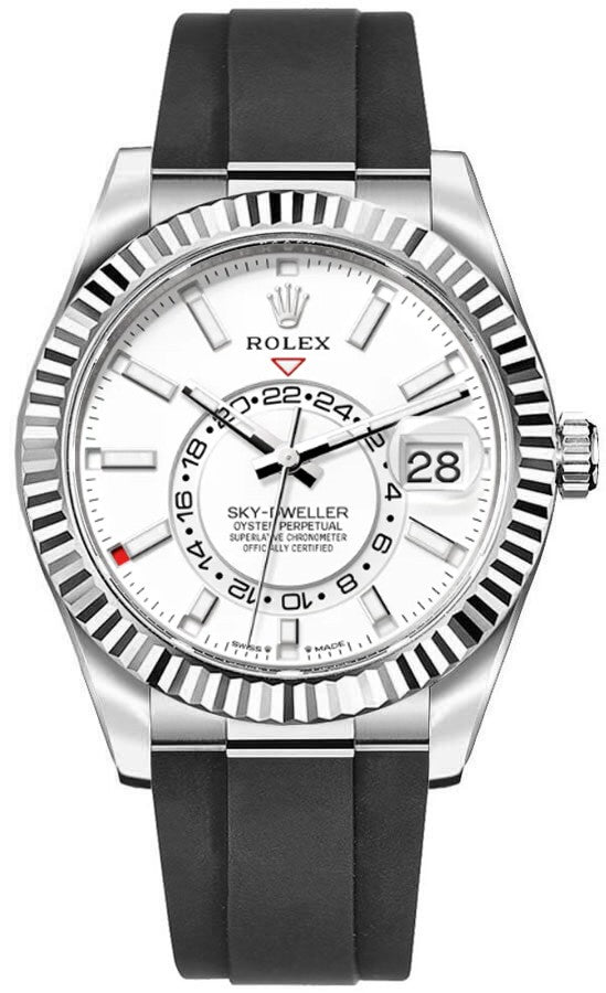 Rolex Sky-Dweller White Dial Oysterflex Bracelet Men's Watch 336239-0003